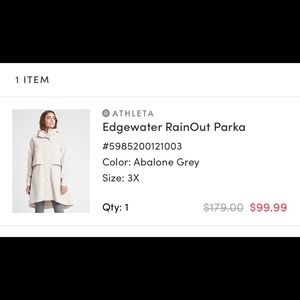 Athleta edgewater rainout parka jacket